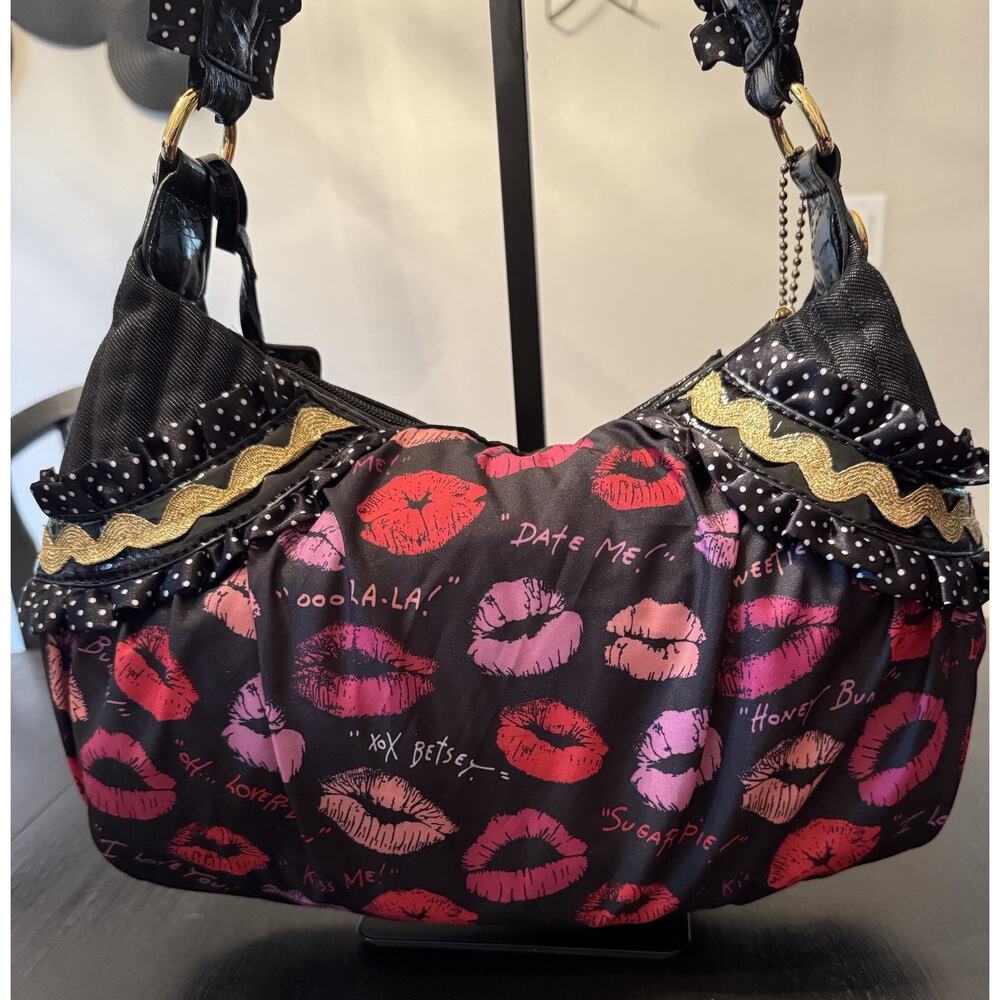 Vintage Y2K Betsyville By Betsey Johnson Hot Lips Hobo Shoulder Bag - Picture 9 of 12